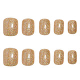 24pcs/Set Golden Sparkle Press On Nails