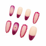 24pcs/Set Purple Gradient French Press-On Nails