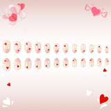 24pcs/Set Heart French Tips Press-On Nails