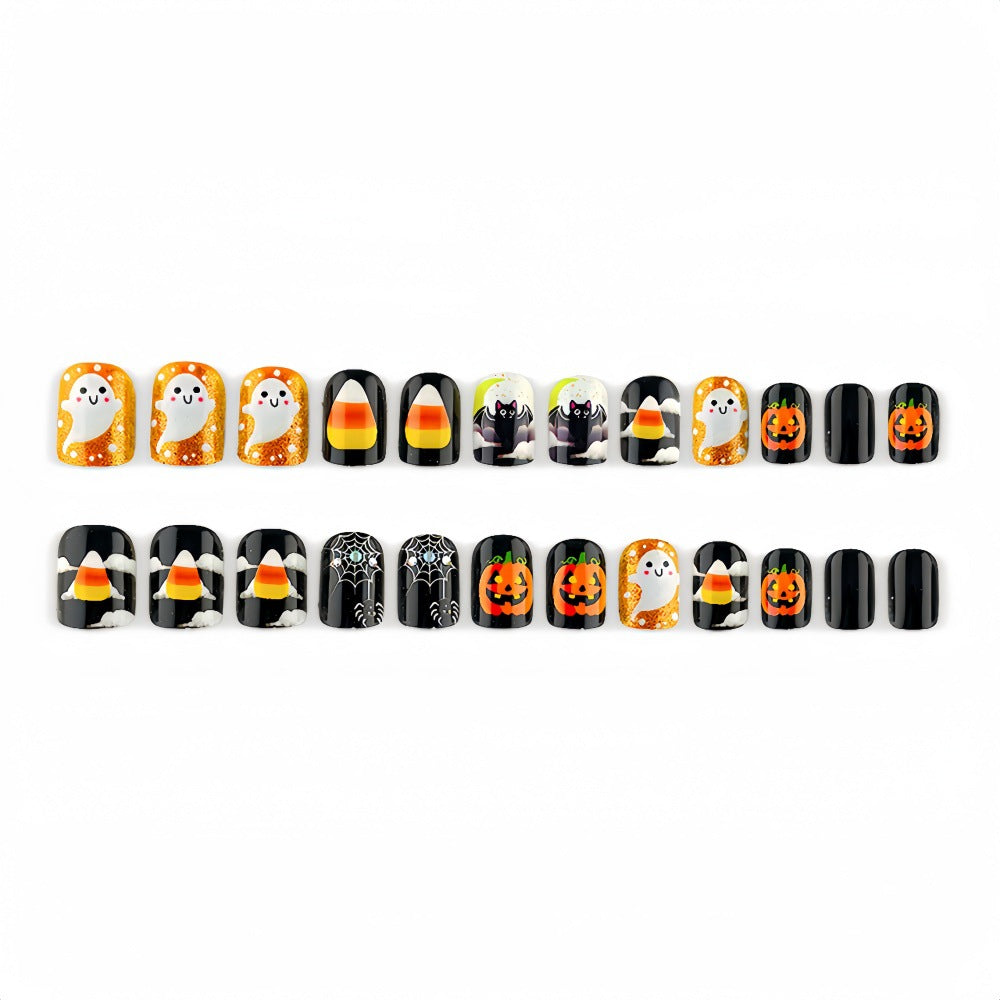 24pcs/Set Ghost, Pumpkin & Bat Press On Nails
