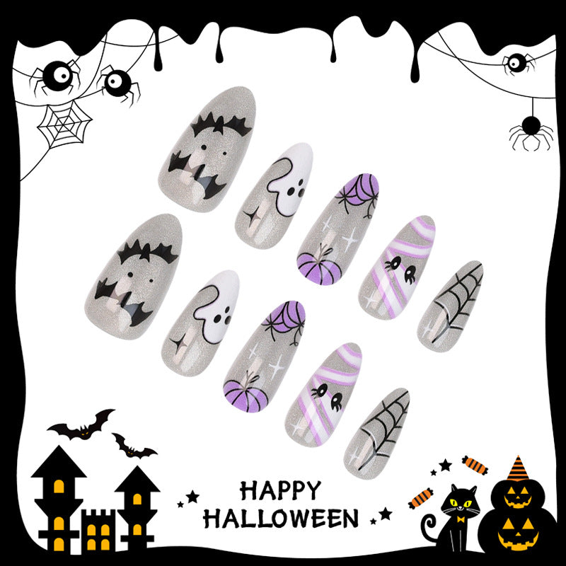 30pcs/Set Cute Mummy & Playful Ghosts Press-On Nails