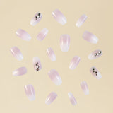 24pcs/Set Glitter Gradient Rhinestone Press-On Nails