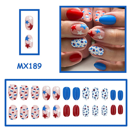 24pcs/Set Starry Leopard Press-On Nails