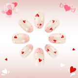 24pcs/Set Heart French Tips Press-On Nails