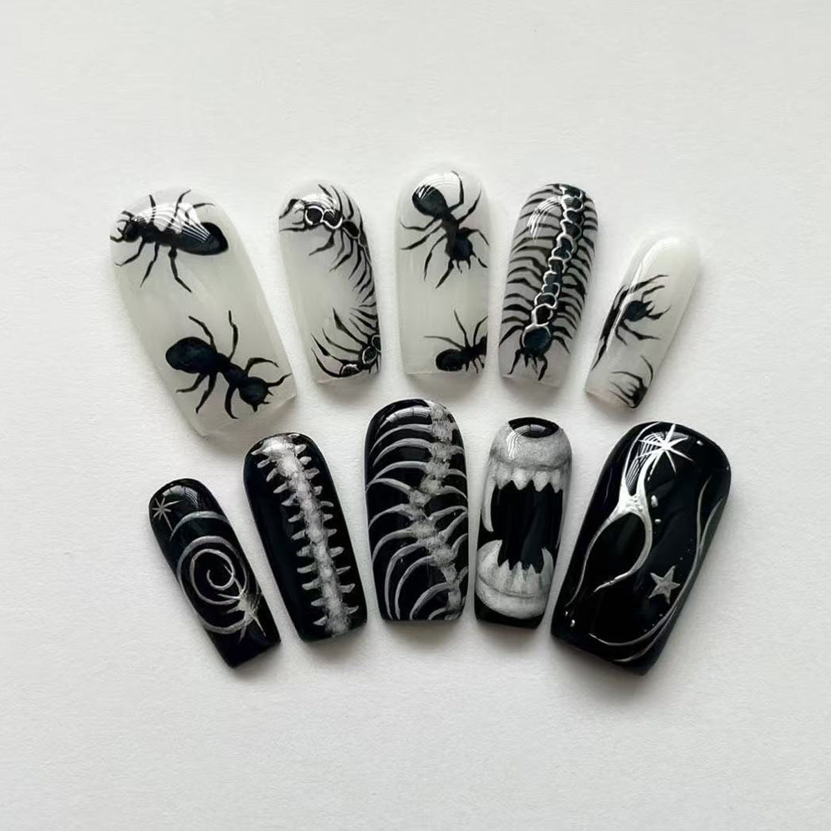 24pcs/Set Ant & Centipede Spine Press-On Nails