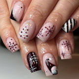 24pcs/Set Shimmery Snowflake French Tips Press-On Nails