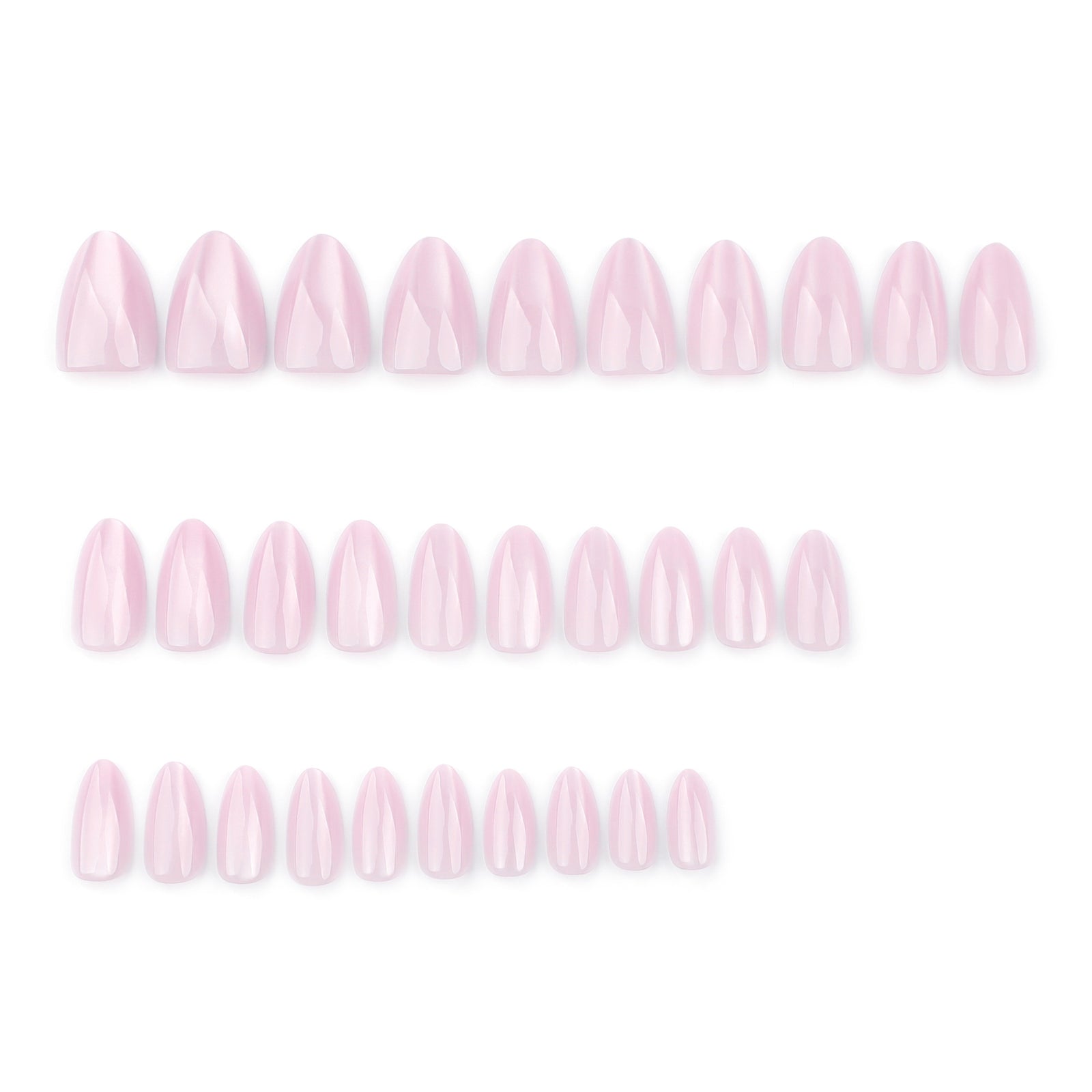 24pcs/Set Light Pink Cat Eye Press On Nails