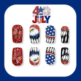 24pcs/Set Stars Eagle and Feathers Press-On Nails
