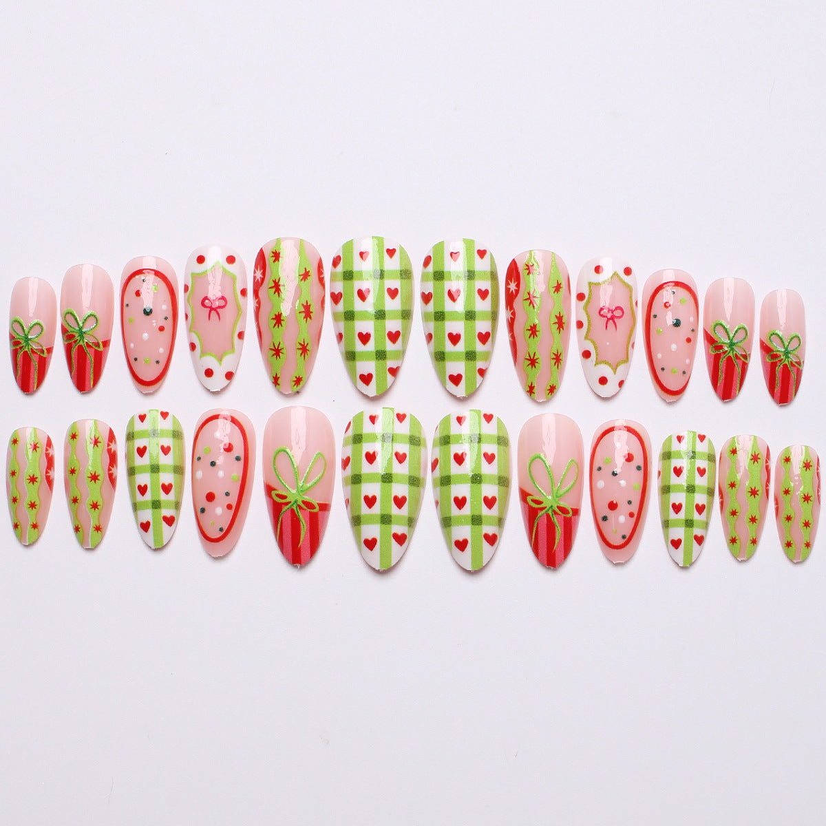 24pcs/Set Red Polka Dot Press-On Nails