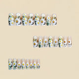 24pcs/Set Nude Daisy Press-On Nails