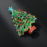 Christmas Tree Rhinestone Brooch