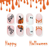 24pcs/Set Pumpkin Ghosts Press On Nails