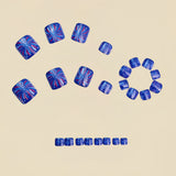 24pcs/Set Royal Blue Fireworks Press-On Nails