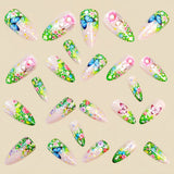 24pcs/Set Garden Butterfly Florals Press-On Nails