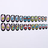 24pcs/Set Rainbow Umbrella & Cat Press-On Nails