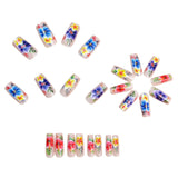24pcs/Set Hibiscus & Plumeria Floral Press-On Nails
