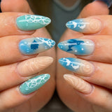 24pcs/Set Ocean Gradient Press-On Nails