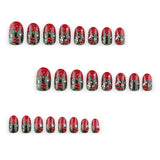 24pcs/Set Red Holly Press On Nails