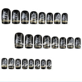 24pcs/Set Snowfall & Bare Trees Press-On Nails