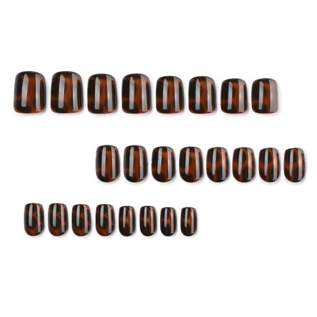 24pcs/Set Tortoiseshell Leopard Print Press On Nails