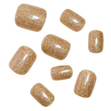 24pcs/Set Golden Sparkle Press On Nails