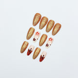 24pcs/Set Ghosts, Flowers & Pumpkins Press On Nails