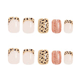 24pcs/Set Glitter Leopard Press-On Nails