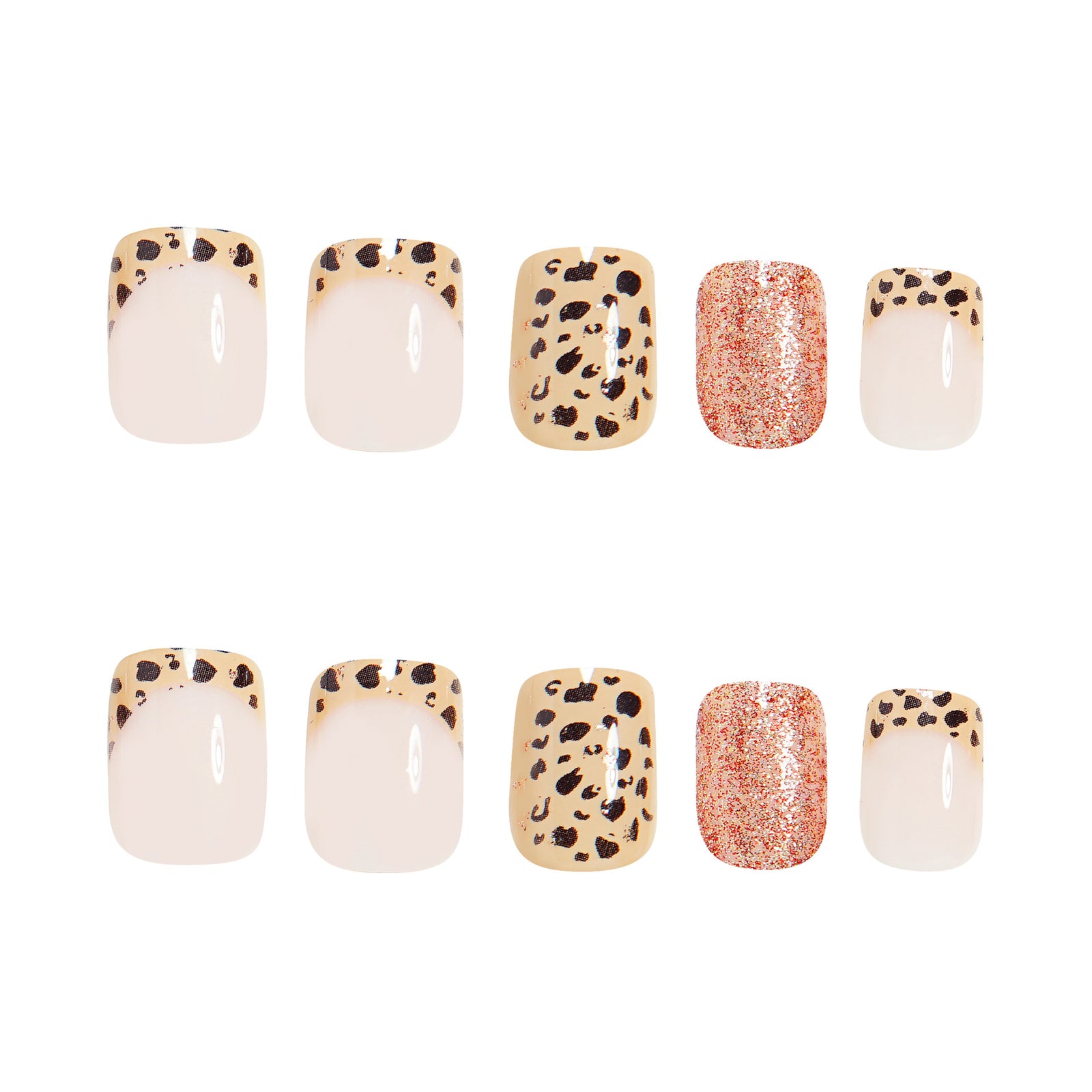 24pcs/Set Glitter Leopard Press-On Nails