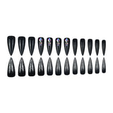 24pcs/Set Black & Pink Marble Press On Nails