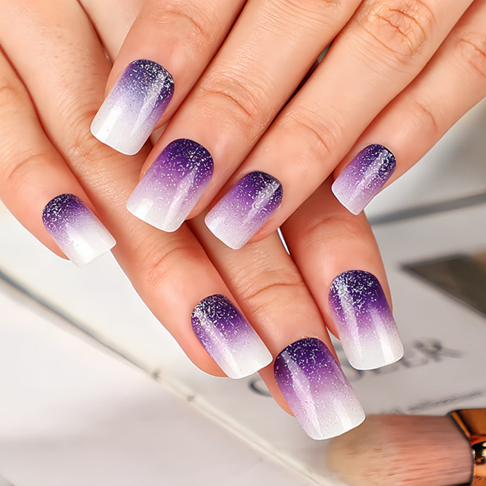 24pcs/Set Purple Gradient Press-On Nails