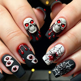 24pcs/Set 3D Bloody Skull Press-On Nails