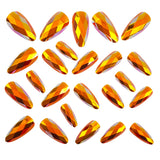 24pcs/Set Deep Gold Diamond-Shaped Chrome Press-On Nails