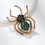Black Rhinestone Spider Brooch