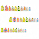 24pcs/Set Lemon Apple Star Press On Nails