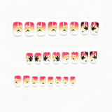 24pcs/Set Beach Sunset with Palm Trees & Seagulls Press-On Nails