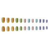 24pcs/Set Colorful Gradient Fish Cat Eye Press-On Nails