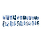 24pcs/Set Blue Ocean Life Press-On Nails Press-On Nails