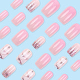 24pcs/Set Pink Sakura Ombre Press-On Nails