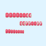 24pcs/Set Fuchsia Daisy Press-On Nails
