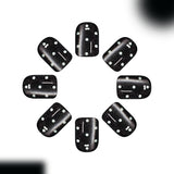 24pcs/Set Red Cat Eye with White Polka Dots Press On Nails