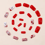 24pcs/Set Santa Claus & Reindeer Press-On Nails