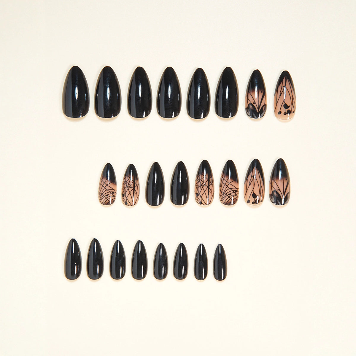 24pcs/Set Dark Gradient Butterfly Press-On Nails