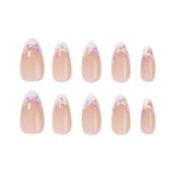 24pcs/Set Colorful Floral French Tipss Press-On Nails