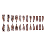 24pcs/Set Maillard Leopard Print Press On Nails
