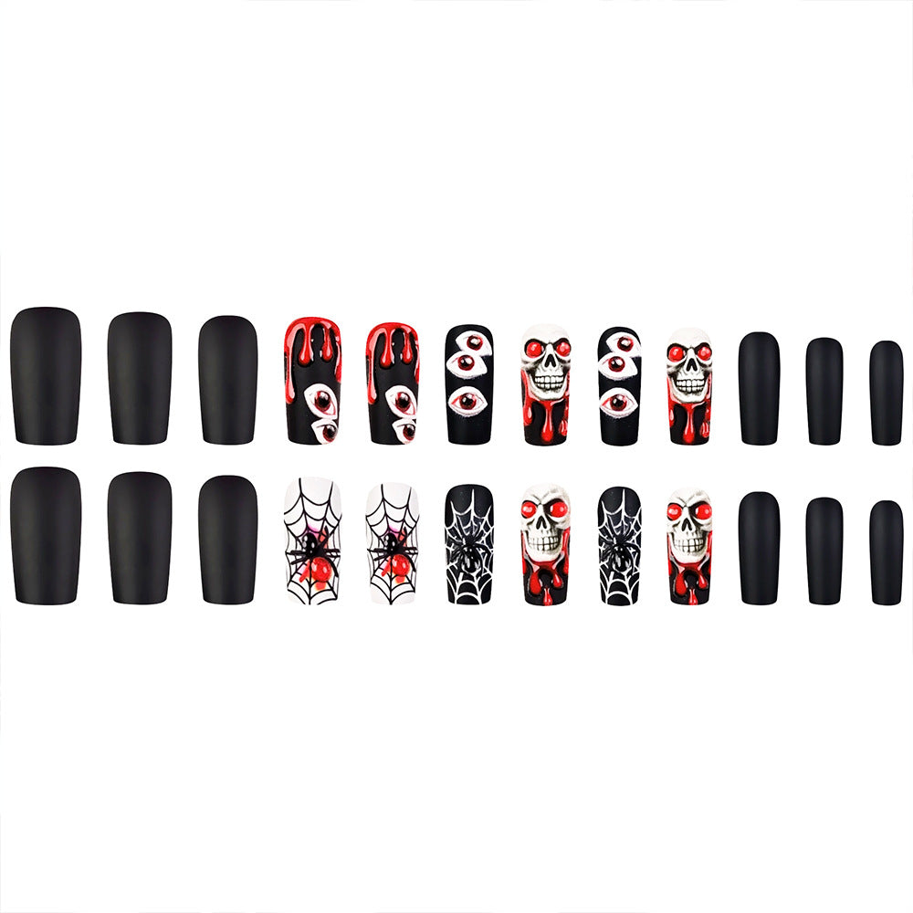 24pcs/Set 3D Bloody Skull Press-On Nails