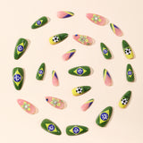 24pcs/Set 3D Soccer Flower Nail Art Press-On Nails