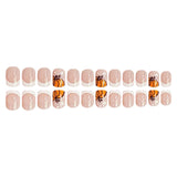 24pcs/Set White French Pumpkin Press On Nails