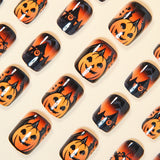 24pcs/Set Evil Pumpkin Press-On Nails