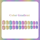 24pcs/Set Rainbow Gradient Press On Nails