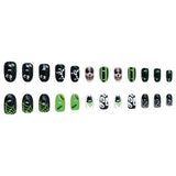 24pcs/Set Spooky Ghost Faces Press On Nails